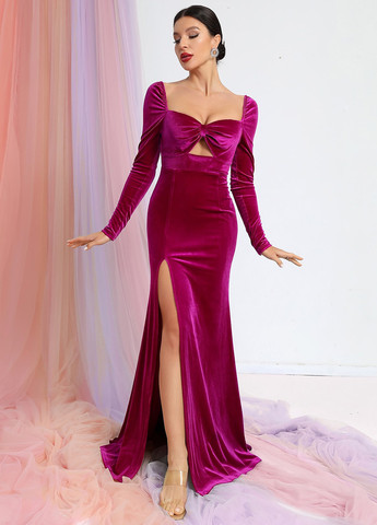 Фіолетова вечірня сукня силуетна, з відкритою спиною SHEIN однотонна