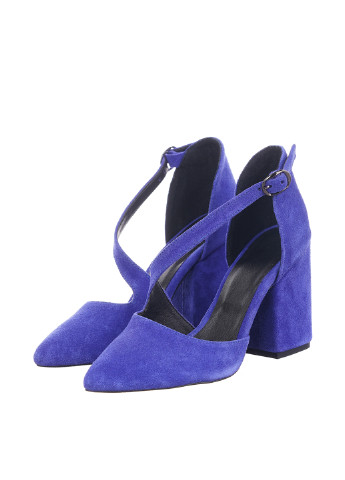 Фиолетовые женские кэжуал туфли на высоком каблуке - фото