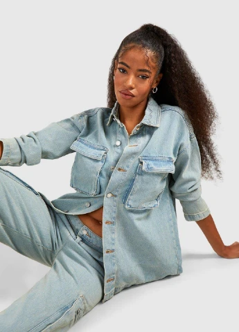 Голубая демисезонная куртка Boohoo