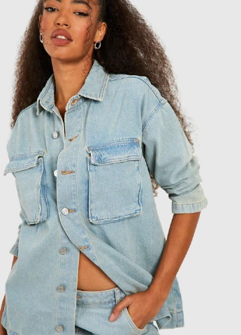 Голубая демисезонная куртка Boohoo