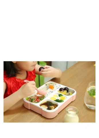 Ланч бокс на 4 герметичных отсека Kids Combo 1000мл, розовый No Brand (252825168)