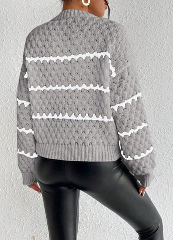 Серый демисезонный свитер джемпер SHEIN