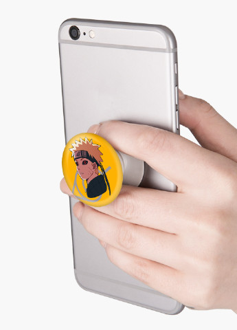 Попсокет (Popsockets) держатель для смартфона Наруто Узумаки (Naruto Uzumaki) (8754-2822) Черный MobiPrint (221548556)