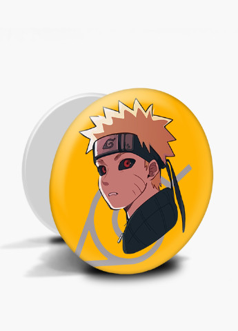 Попсокет (Popsockets) держатель для смартфона Наруто Узумаки (Naruto Uzumaki) (8754-2822) Черный MobiPrint (221548556)