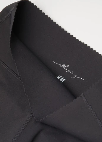 Темно-серые демисезонные утягивающие леггинсы high waist H&M