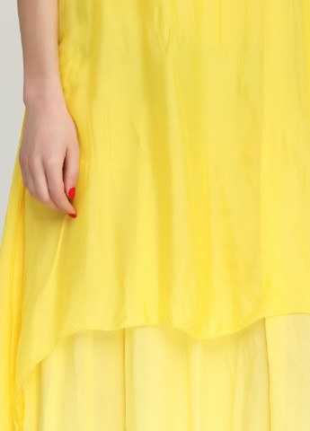Желтое кэжуал платье No Brand однотонное