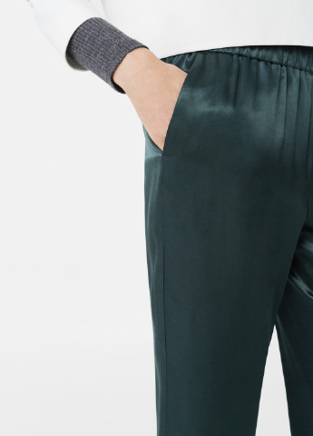 Темно-зеленые кэжуал демисезонные прямые брюки Mango