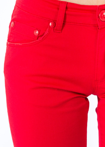 Красные джинсовые демисезонные прямые брюки Love Moschino
