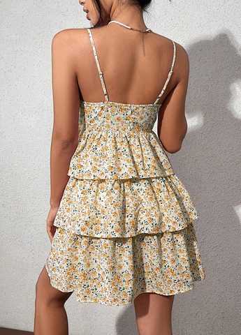 Комбінована кежуал сукня а-силует SHEIN з квітковим принтом