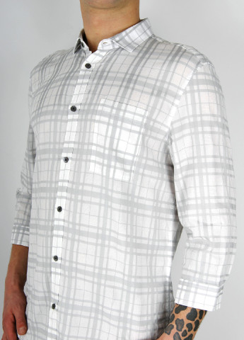 Белая кэжуал рубашка в клетку JACK&JONES с коротким рукавом