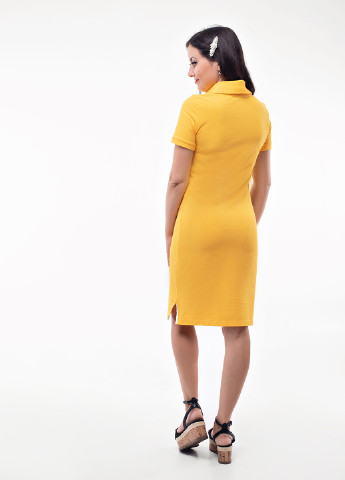 Желтое кэжуал платье для кормящих поло Lullababe однотонное