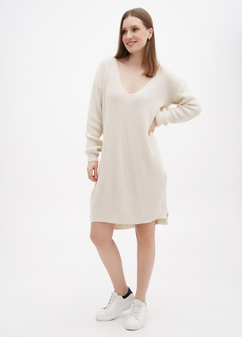 Молочное кэжуал платье платье-свитер Boohoo однотонное