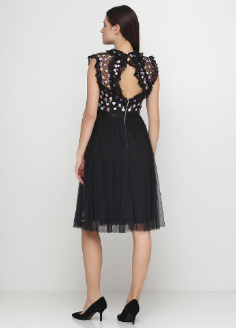 Черное коктейльное платье Needle & Thread с рисунком