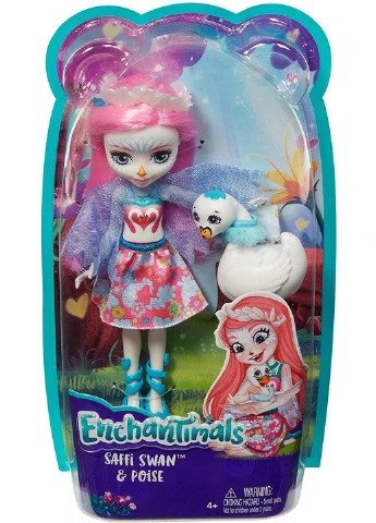 Лялька Enchantimals Saffi Swan Doll and Poise Лебідь Саффі та Пойзен (FRH38) Mattel (255712380)