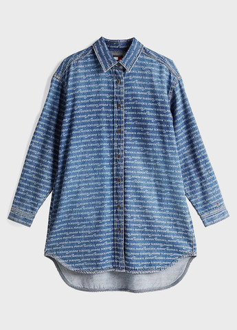 Синя джинсова сукня сукня-сорочка Tommy Jeans з логотипом