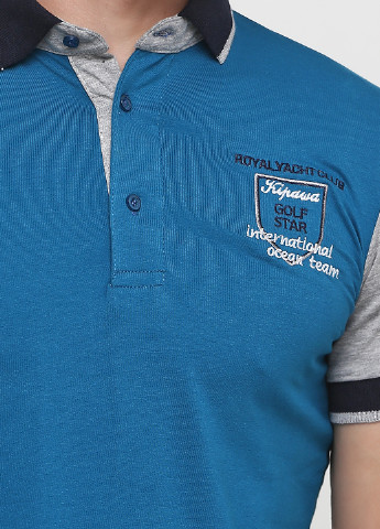 Голубой футболка-поло для мужчин Golf однотонная