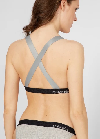 Світло-сірий топ бюстгальтер Calvin Klein без кісточок бавовна