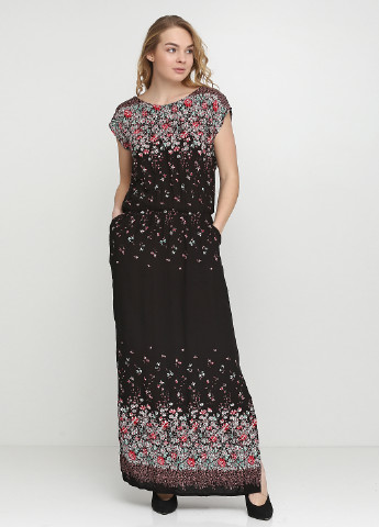 Черное кэжуал платье Bon Voyage с цветочным принтом