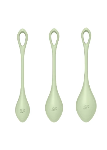 Набор йони бусин Yoni Power 2 Light Green, диаметр 2-2,5-3см, вес 22-44-73гр Satisfyer (254885510)