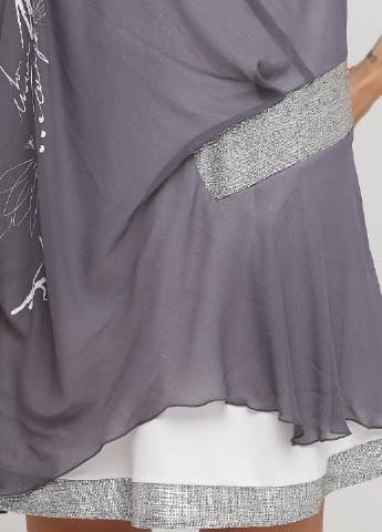 Сіра коктейльна плаття, сукня а-силует La Mode Est Avous з написами