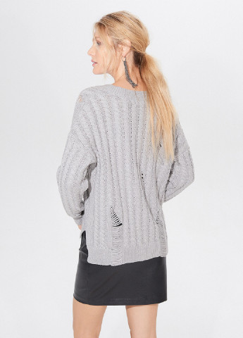 Светло-серый демисезонный пуловер пуловер Mohito