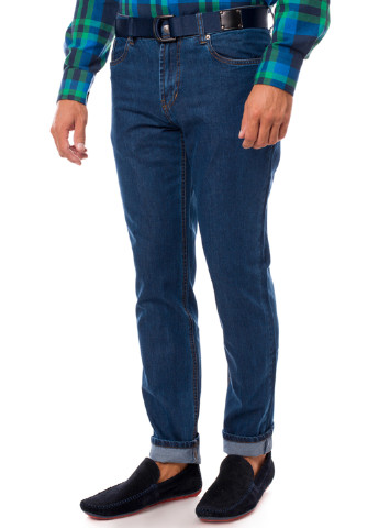 Синие демисезонные прямые джинсы Arber