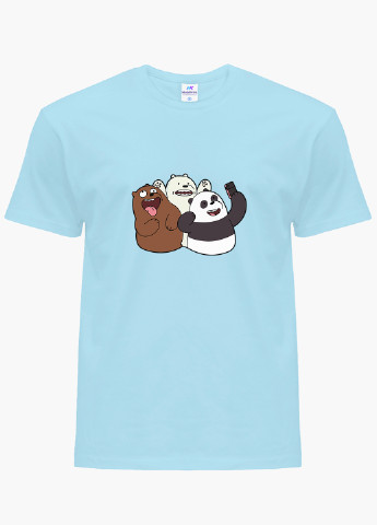 Блакитна демісезонна футболка дитяча вся правда про ведмедів (we bare bears) (9224-2665) MobiPrint
