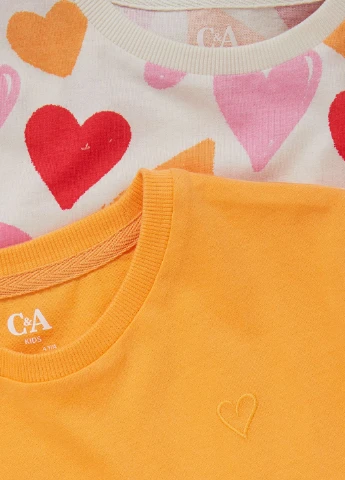 Комбинированная летняя футболка (2 шт.) C&A