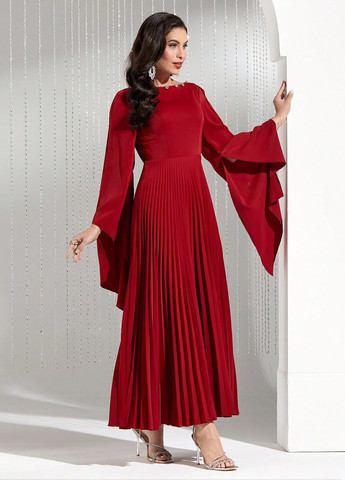 Червона вечірня, святковий сукня SHEIN однотонна