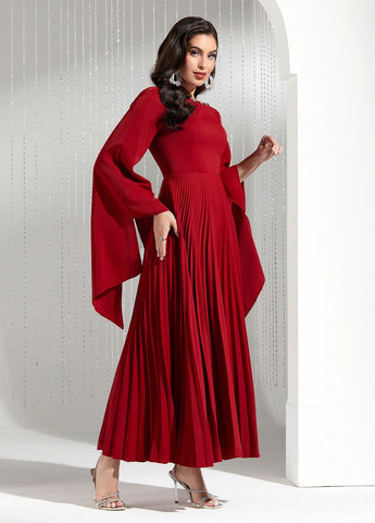 Червона вечірня, святковий сукня SHEIN однотонна