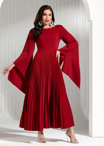 Червона вечірня, святковий сукня SHEIN однотонна