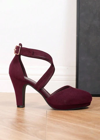 SHEIN Туфлі бордовий з штучна шкіра, китай — демісезон (346914879)