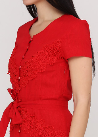 Красное кэжуал платье клеш Ruta-S однотонное