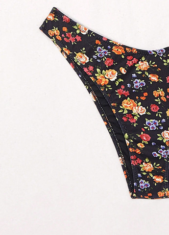 Черный летний купальник (лиф, трусики) бандо, раздельный SHEIN