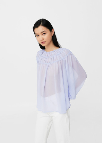 Светло-фиолетовая демисезонная блуза Mango