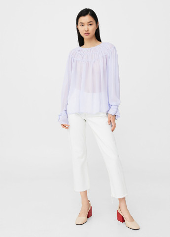 Светло-фиолетовая демисезонная блуза Mango