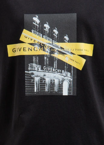 Черная футболка oversize с принтом Givenchy - (250429458)