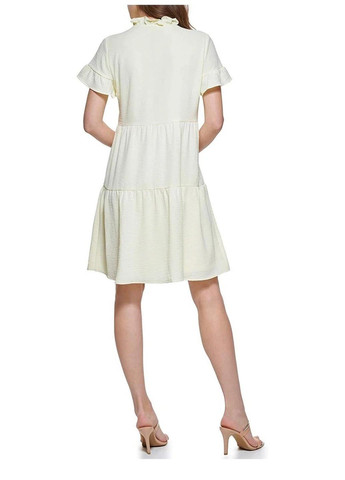 Желтое кэжуал платье с пышной юбкой DKNY однотонное