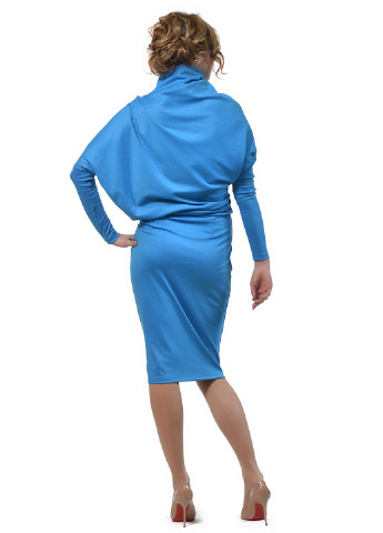 Голубое кэжуал платье Lemon однотонное
