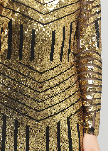 Золотий коктейльна сукня з відкритою спиною Boohoo з геометричним візерунком