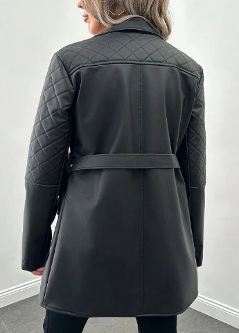 Черная демисезонная куртка косуха SHEIN