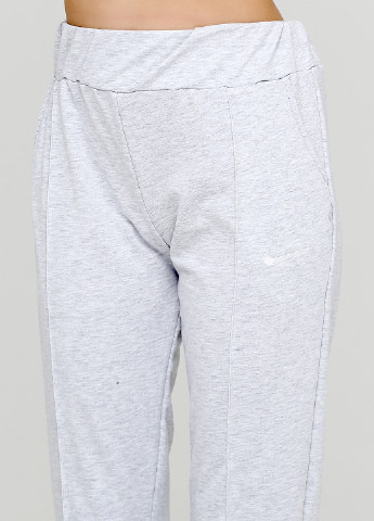 Костюм (худи, брюки) Nike меланж серый спортивный трикотаж, хлопок
