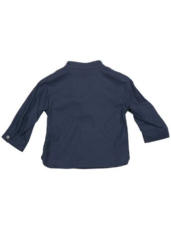 Темно-синяя кэжуал рубашка однотонная MIMISOL с длинным рукавом