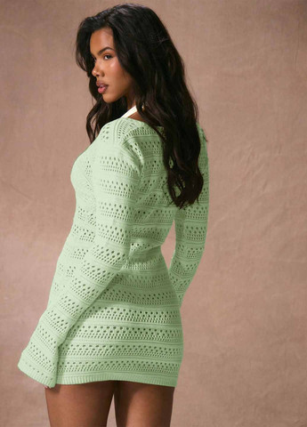 Мятное пляжное платье силуэтная SHEIN однотонное