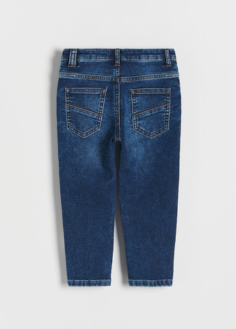 Темно-синие демисезонные каррот фит джинсы Reserved