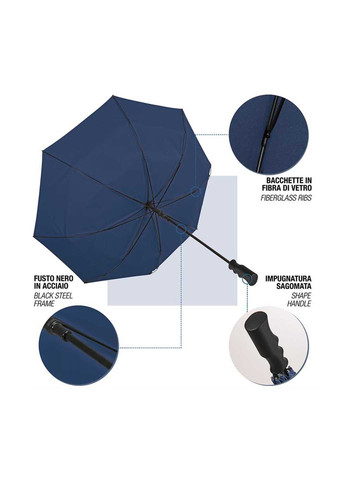 Тёмно-синий зонт Perletti большой система антиветер (363640828)