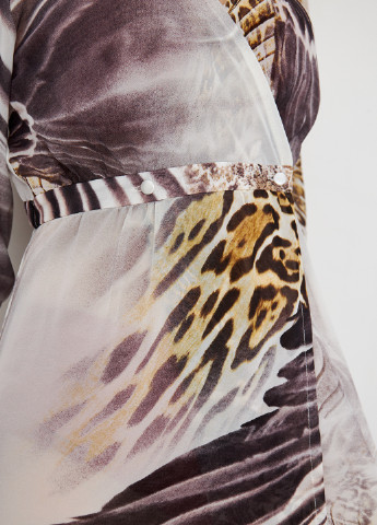 Комбинированное пляжное платье на запах Sambario с животным (анималистичным) принтом