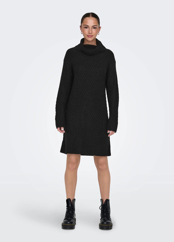 Чорна кежуал сукня сукня светр Only однотонна