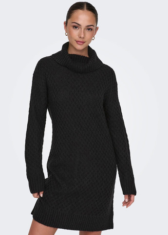 Чорна кежуал сукня сукня светр Only однотонна