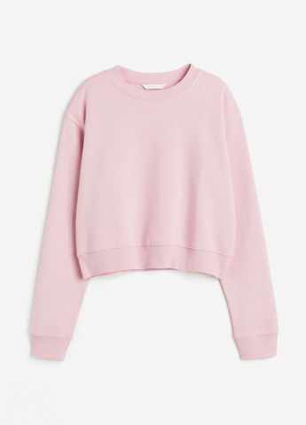 Светло-розовый свитшот H&M однотонный без декора (300466363)